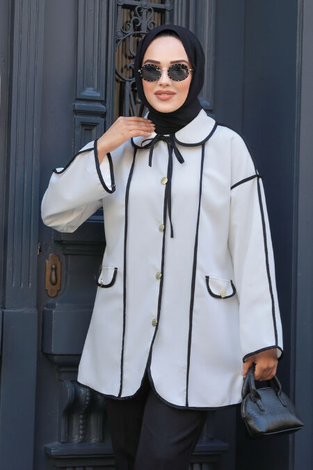 White Modest Coat 12162B