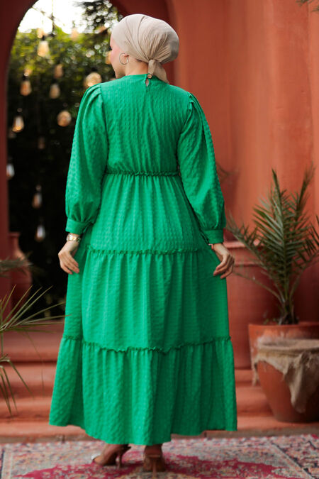  Green Modest Summer Dress 3033Y