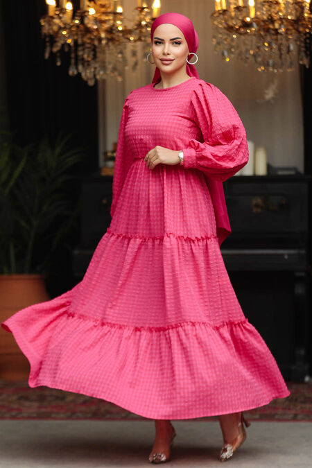  Fuchsia Modest Summer Dress 3033F