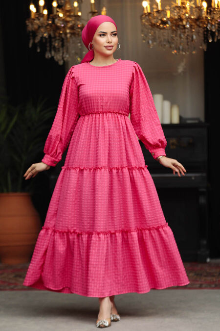  Fuchsia Modest Summer Dress 3033F