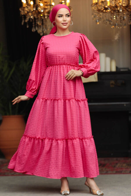  Fuchsia Modest Summer Dress 3033F