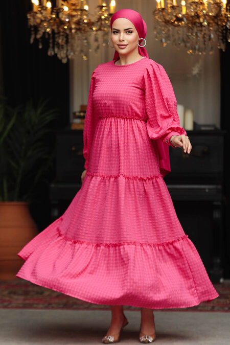  Fuchsia Modest Summer Dress 3033F