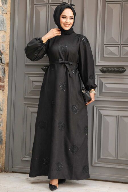 Black Modest Maxi Dress 30442S