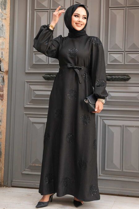 Black Modest Maxi Dress 30442S